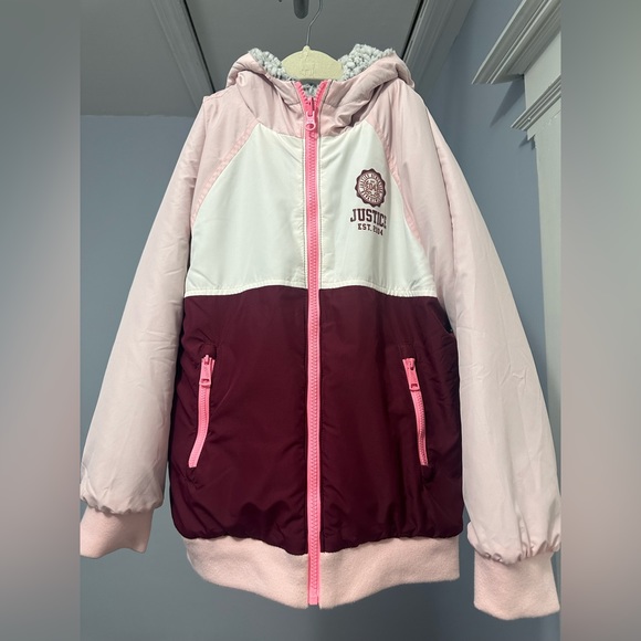 Justice Girls Reversible Sherpa Jacket - Picture 3 of 8